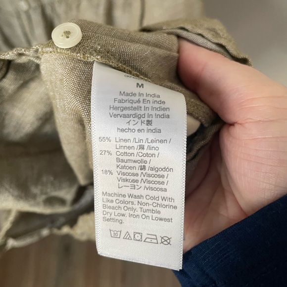 Madewell Linen-Blend Alexandra Button-Front Mini Dress in Olive Branch Size Med - Picture 5 of 8